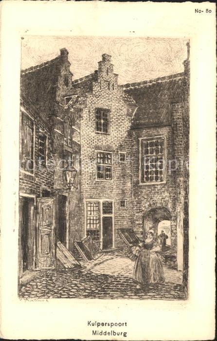 Middelburg Zeeland Kuiperspoort Künstlerkarte