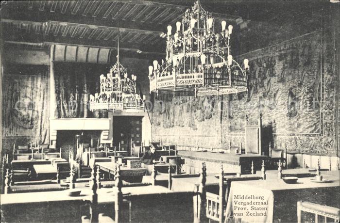 Middelburg Zeeland Vergaderzaal Provinciale Staten van Zeeland Kronleuchter