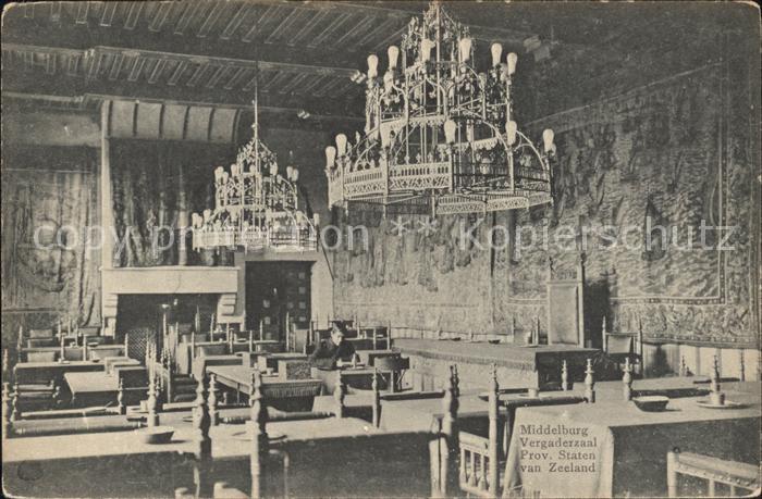 Middelburg Zeeland Vergaderzaal Provinciale Saten van Zeeland Kronleuchter