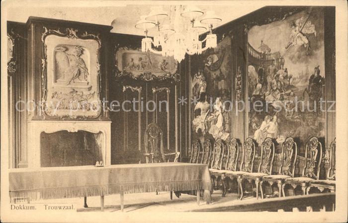 Dokkum Trouwzaal Stadhuis Saal Rathaus Wandgemaelde Kronleuchter