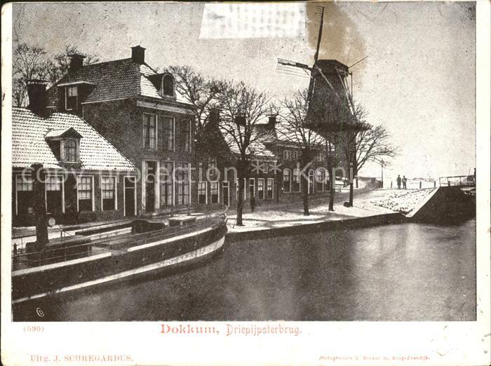 Dokkum Driepijpsterbrug Molen Windmühle