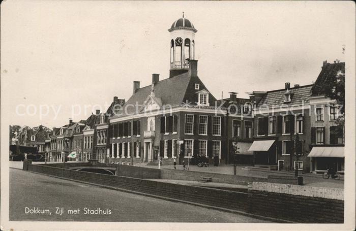 Dokkum Zijl met Stadhuis Rathaus