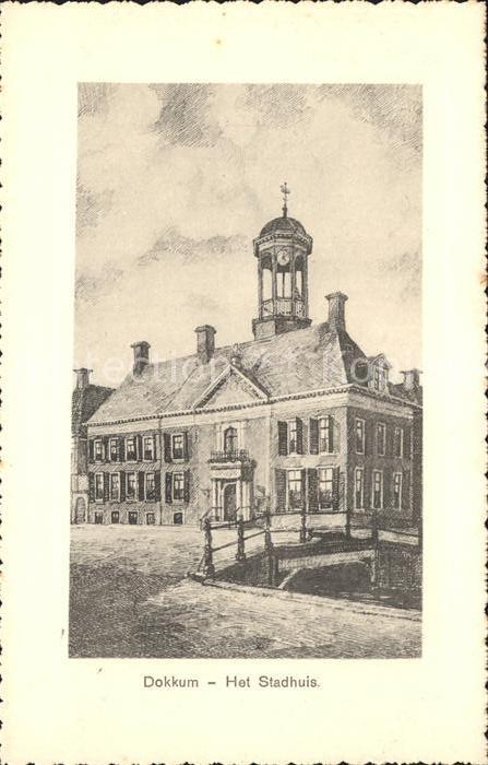 Dokkum Stadhuis Rathaus Kuenstlerkarte