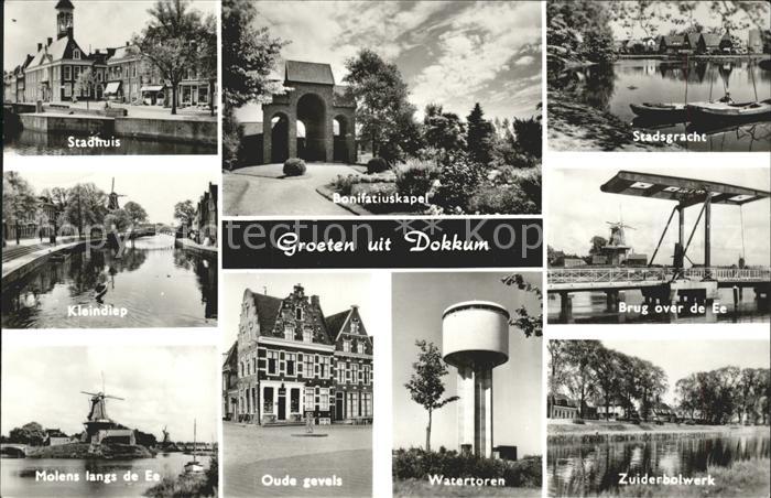 Dokkum Stadhuis Bonifatiuskapel Stadsgracht Br