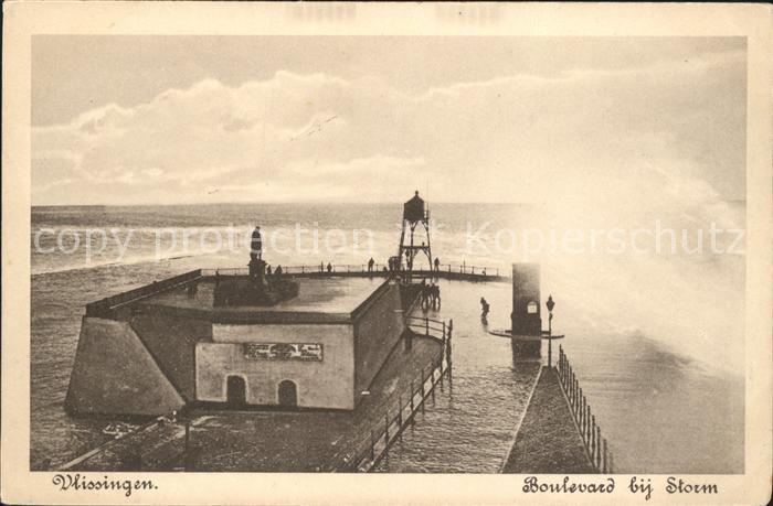 Vlissingen Boulevard bij Storm Sturm Brandung