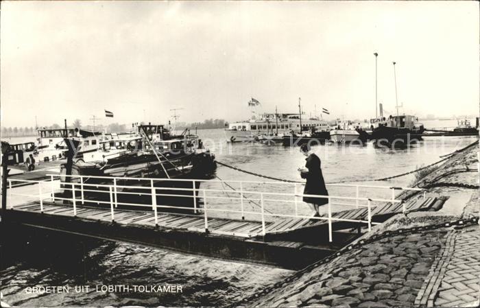 Tolkamer Lobith Partie am Rhein Anleger Schiff