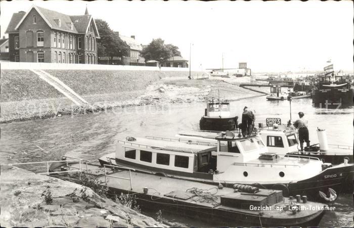Tolkamer Lobith Rijn Rhein Schlepper Kahn Binnenschifffahrt