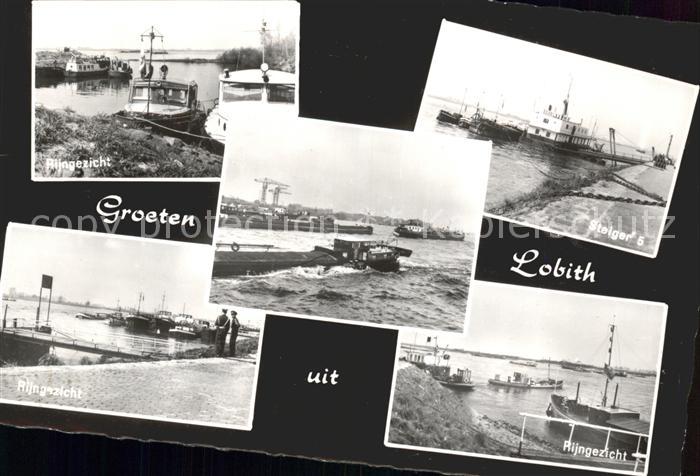 Lobith Rijngezicht Steiger Rhein Frachtkahn Binnenschifffahrt