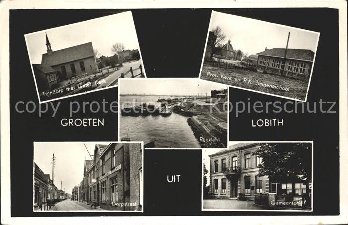 Lobith Tuindorp Kerk Jongensschool Gemeentehuis Rijnzicht Dorpstraat