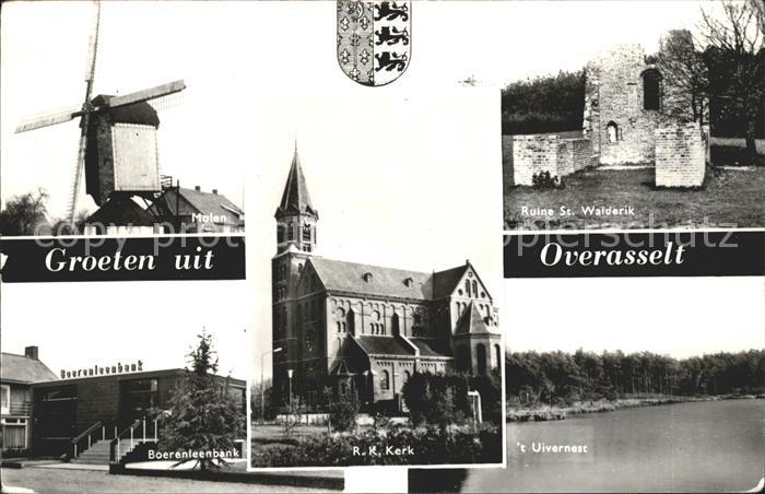 Overasselt Molen Ruine St Walderik 't Uivernest Boerenleenbank RK Kerk Windmuehl
