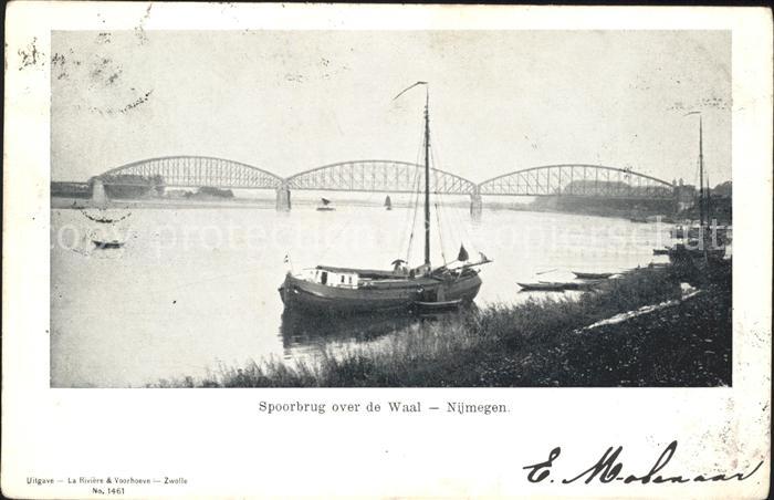 Nijmegen Spoorbrug Waal Segelboot
