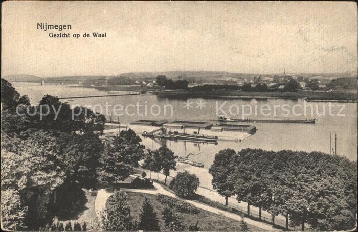 Nijmegen Waal Hafen Dampfer Lastkahn