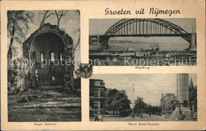 Nijmegen Waalbrug Marie Adolf Fontein Kapel Valk