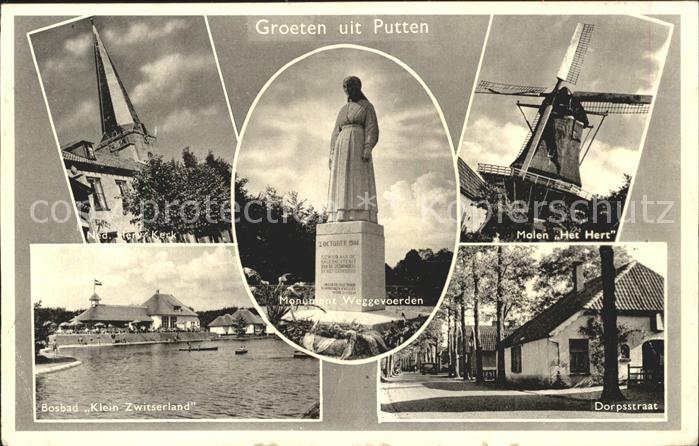 Putten Gelderland Monument Weggevoerden Dorpsstraat Molen Hert