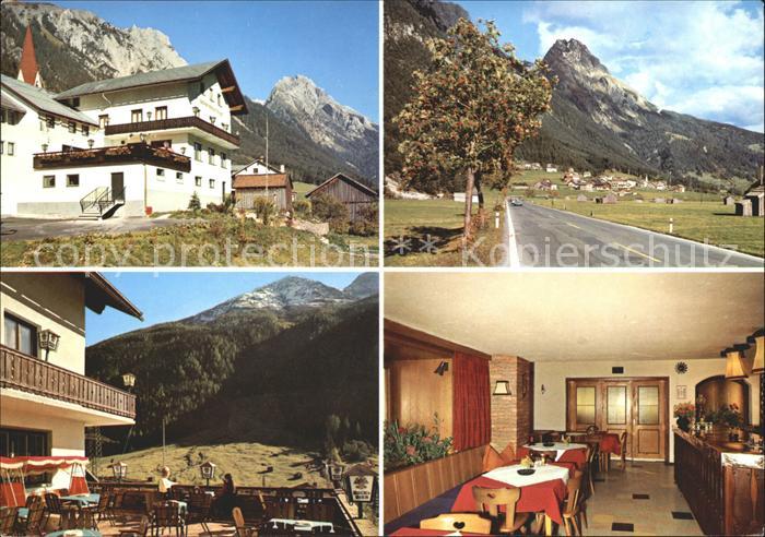 Schnann Alpengasthof Traube Terrasse Strassenpartie