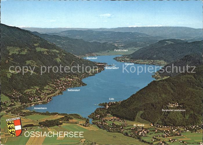 Ossiachersee Panorama mit Burgruine Landskron