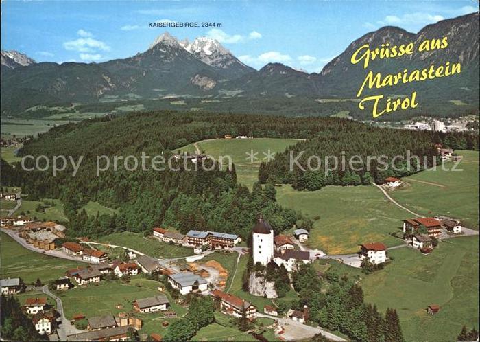 Mariastein Tirol Schloss Kapellen Kaisergebirge Fliegeraufnahme