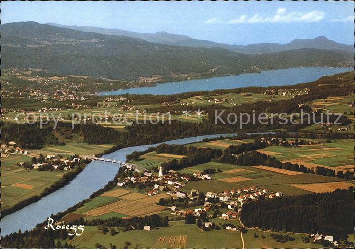 Rosegg mit Woerthersee Fliegeraufnahme