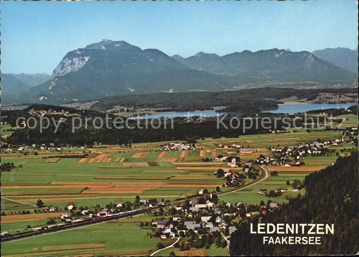 Faakersee mit Ledenitzen und VillacherAlpe Fliegeraufnahme