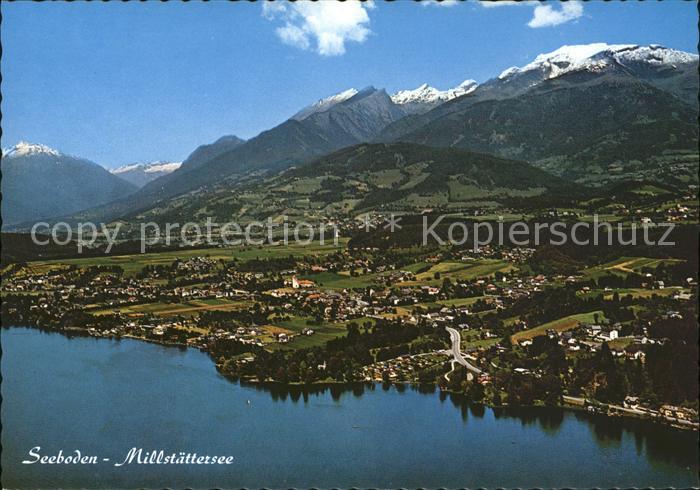 Seeboden Millstaettersee mit Millstaettersee Fliegeraufnahme