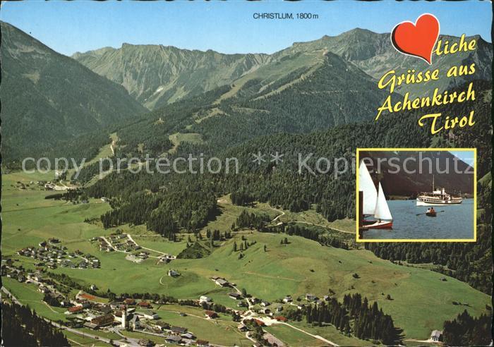 Achenkirch am Achensee mit Christlum Fliegeraufnahme