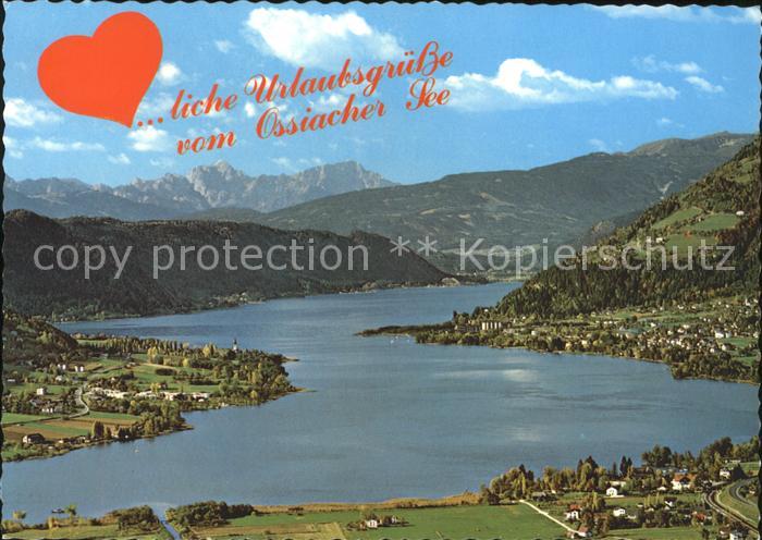 Ossiachersee mit Ossiach Bodensdorf Steindorf Fliegeraufnahme