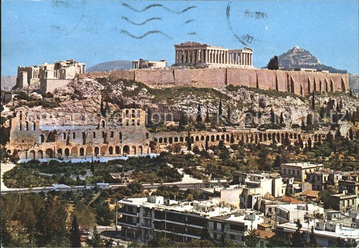 Athen Griechenland Akropolis Blick vom Philopappos