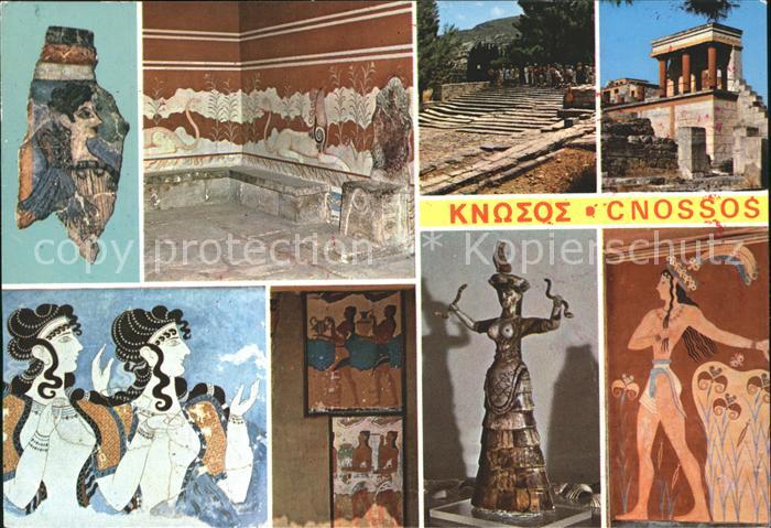 Cnossos Kreta Palast Antike Plastik Wandmalerei