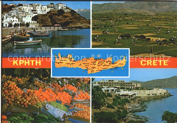 Kreta Crete Hafen Fischerboot Landschaft Kueste Markt