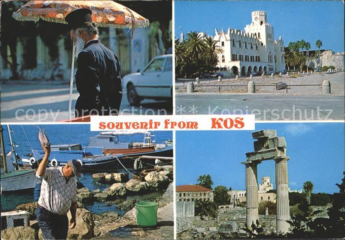 Kos Cos Inselbewohner Fischer Gebaeude Tempel Ruine Antike