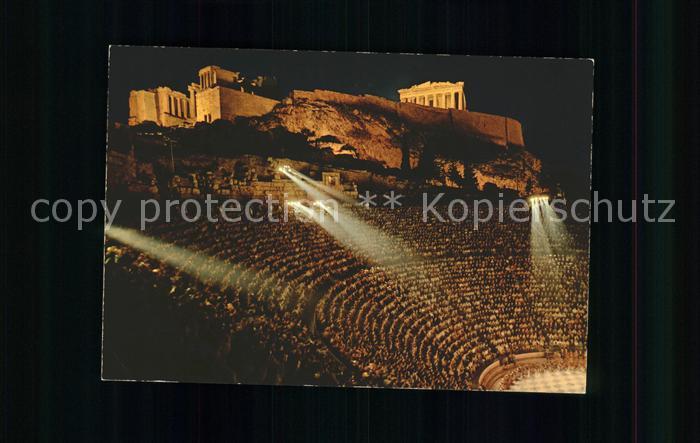 Athenes Athen Odeon des Herodes Atticus beleuchtet antikes Theater