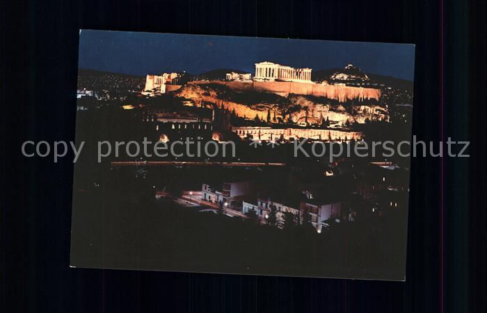 Athenes Athen Propylaea beleuchtet Akropolis Tempel Antike