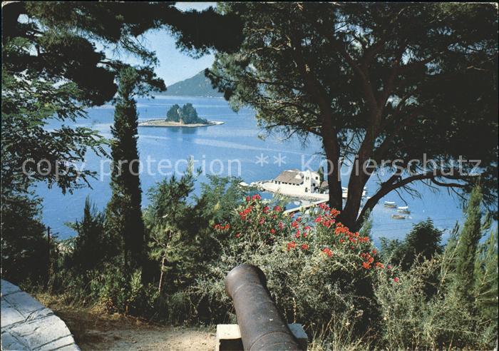 Korfu Corfu Pontikonissi Maeuseinsel Kanonenrohr