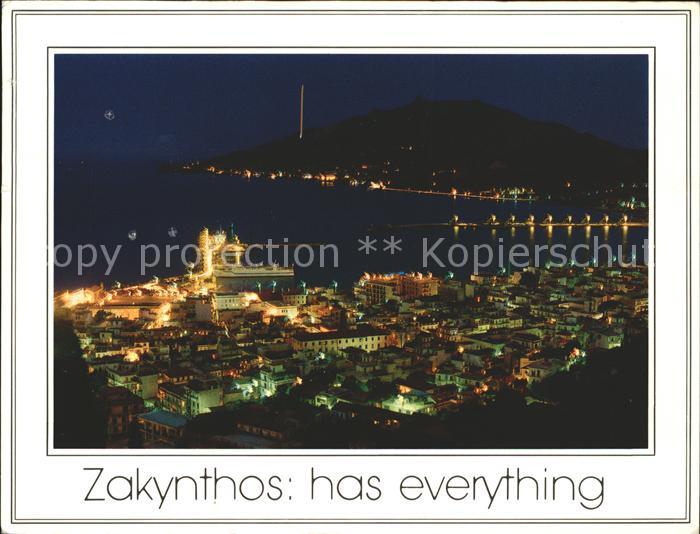 Zakynthos Zante Stadtbild bei Nacht