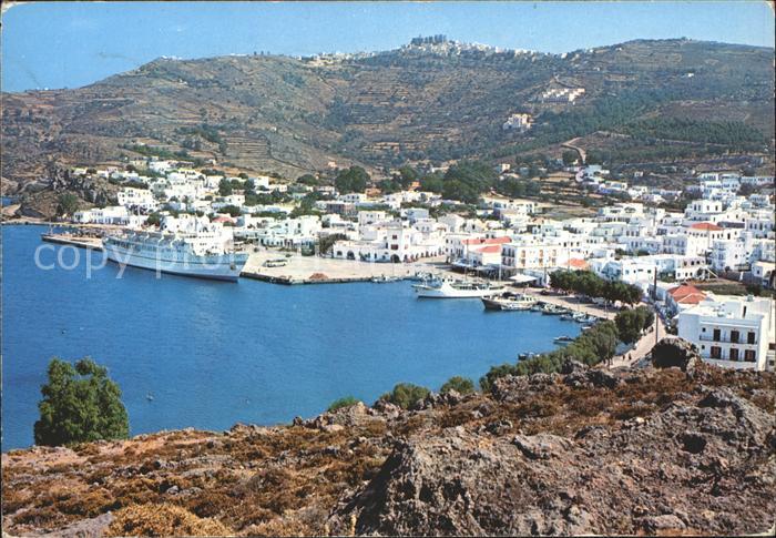 Patmos Sporaden Dodekanes View of Chora Monastery Kloster Passagierschiff