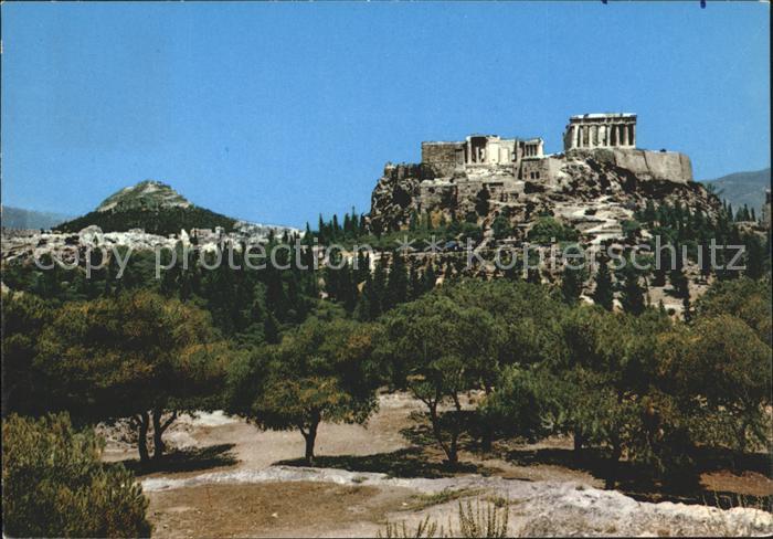 Athenes Athen Akropolis und der Lykabette Tempel Ruine Antike