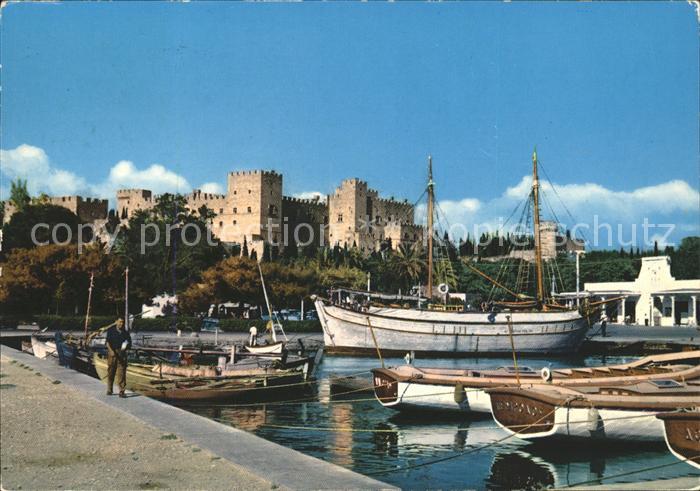 Rhodos Rhodes aegaeis Palais des Chevaliers Ritterpalast Hafen Segelschiff