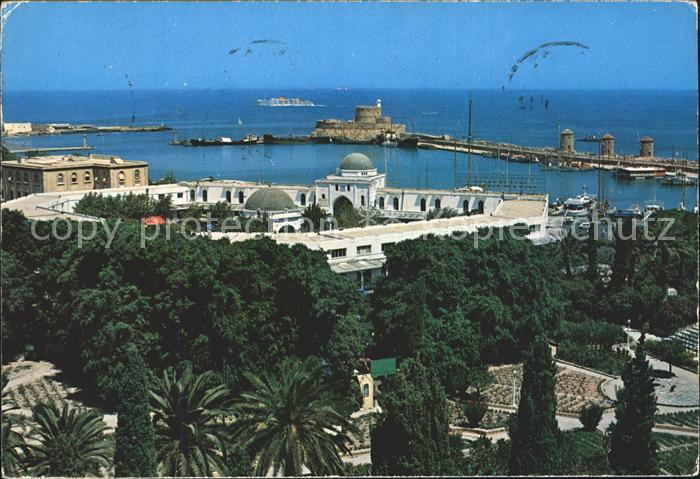 Rhodos Rhodes aegaeis Blick auf den Hafen
