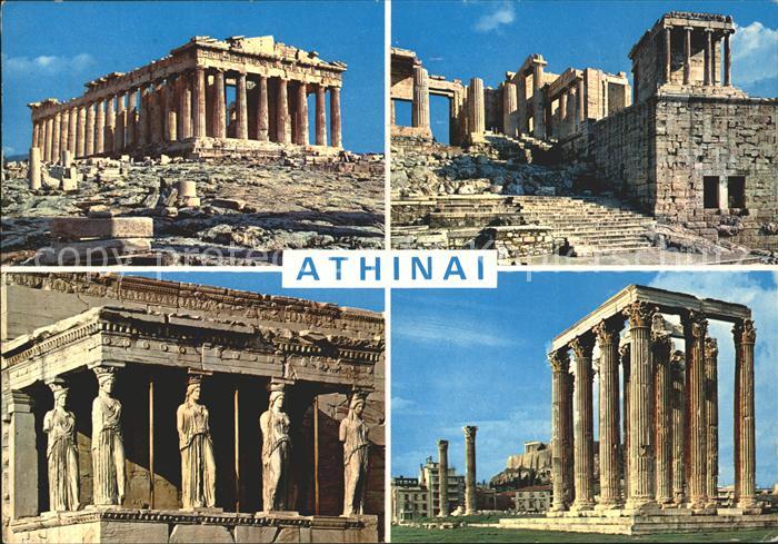 Athenes Athen Akropolis Parthenon Proplylae Caryatides Zeustempel
