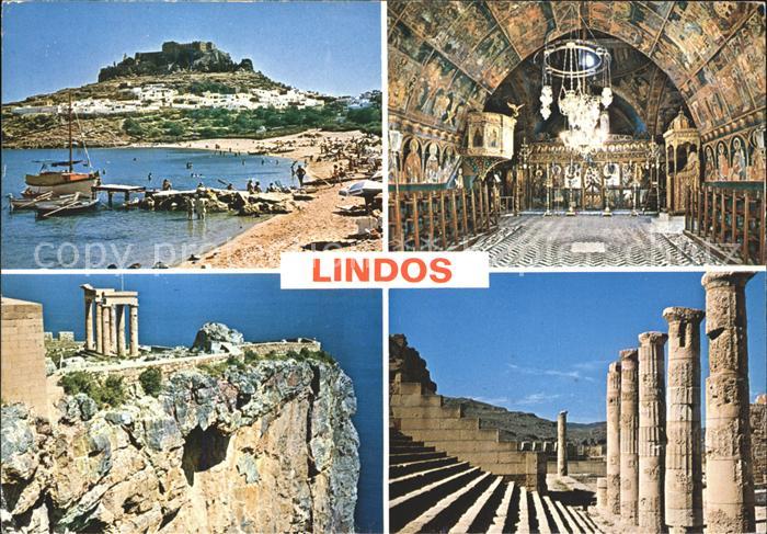 Lindos Lindo Strand Akropolis Tempel Antike Palast Wandmalerei
