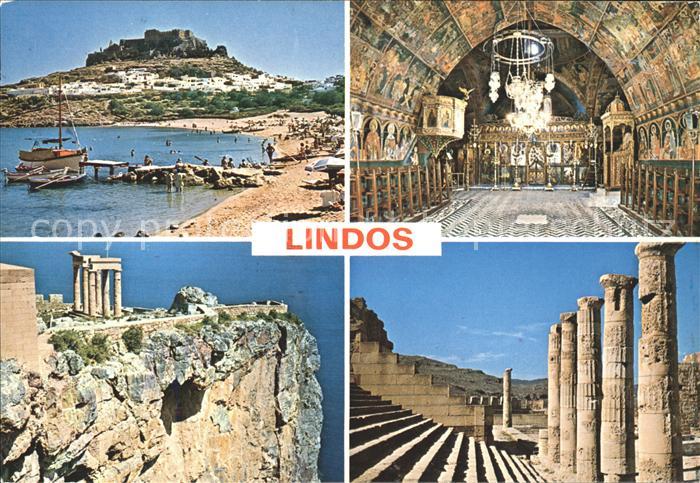Lindos Lindo Strand Akropolis Tempel Ruine Antike Palast Wandmalerei