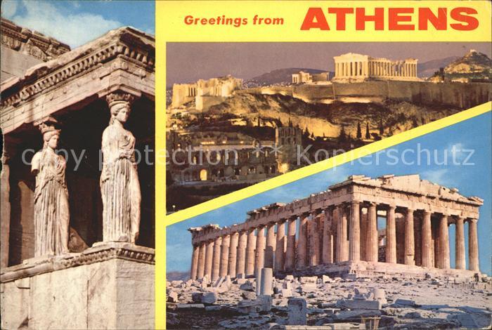 Athens Athen Akropolis Caryatides Parthenon Tempel Antike