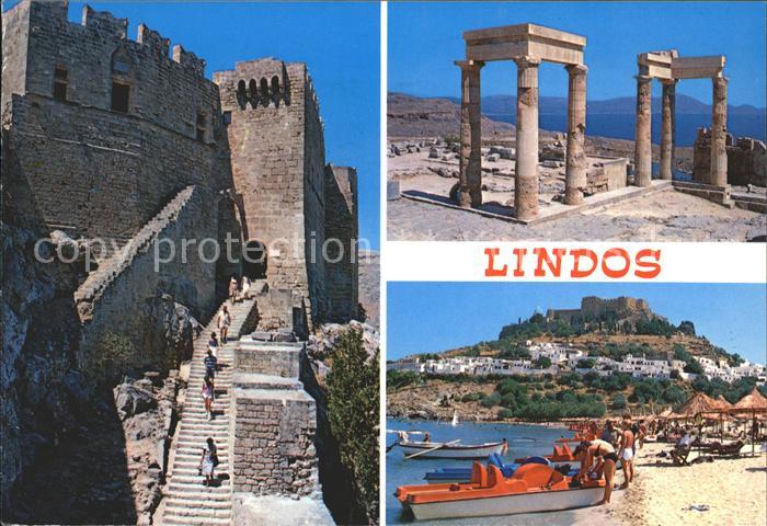 Lindos Lindo Akropolis Tempel Ruine Antike Strand