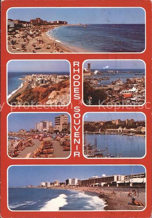 Rhodos Rhodes aegaeis Teilansichten Strand Hotels