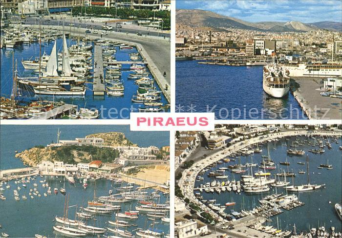 Piraeus Hafen Segelyachten Faehrschiff