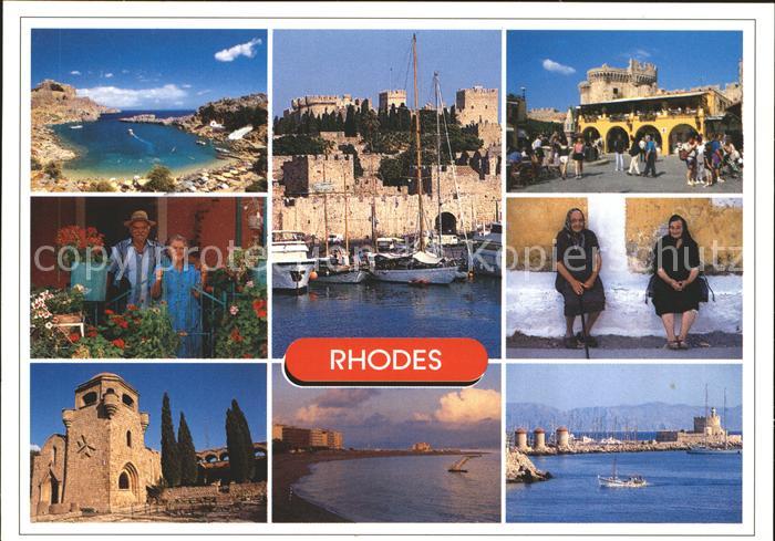 Rhodos Rhodes aegaeis Panorama Bucht Ritterpalast Inselbewohner Hafen Segelschif