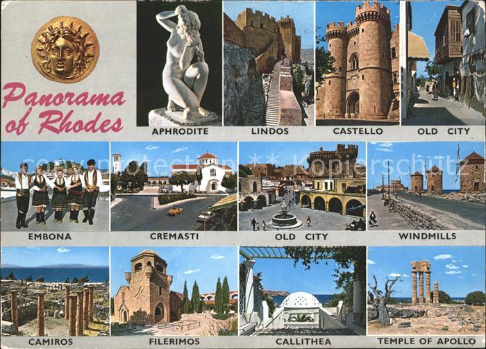 Rhodos Rhodes aegaeis Aphrodite Statue Akropolis Lindos Castello Altstadt Windmu