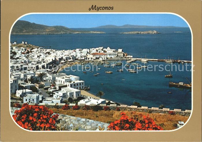 Myconos Panorama Hafen