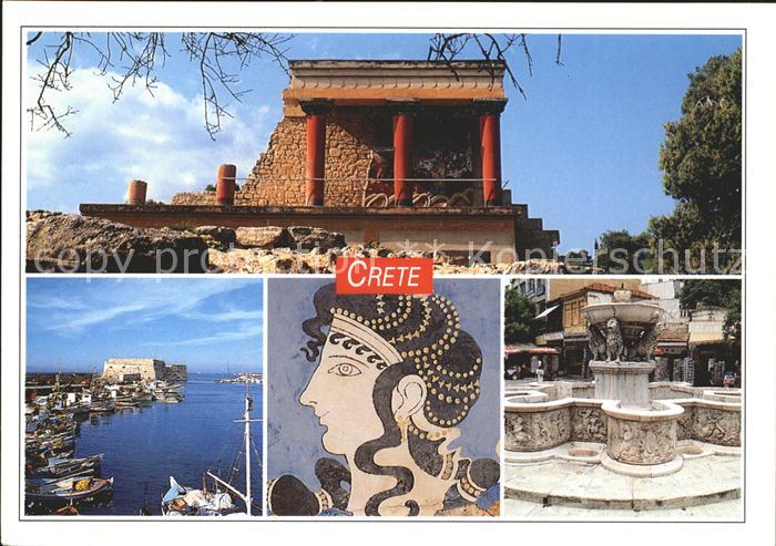 Crete Kreta Palast von Knossos Hafen Wandmalerei Brunnen