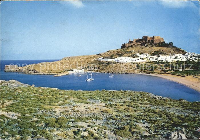 Lindos Lindo Panorama mit Akropolis